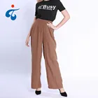 Factory direct custom made nice plain dyed cotton women casual trousers