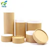 manufacturer strong kraft cardboard paper tube , 100% recycled custom paper tube packaging with lid