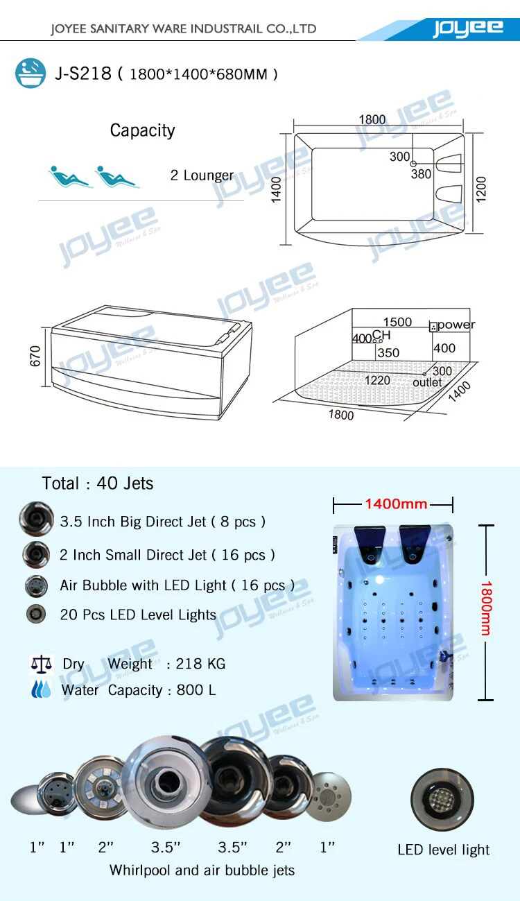 China indoor jacuzzi hot tubs