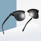 Classic Half Rim Semi Rimless Polarized Square Sunglasses Mens Plastic UV400 Women Men Sports Glasses