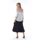 Fashion Blouse Summer Fashion Casual Woven Off Shoulder 3/4 Sleeve Smocking Blouse Shirt For Women