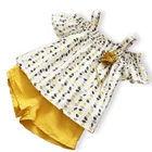 Korean 2019 summer baby clothing children dresses kids girls fashion dress cotton leaf clothes sets