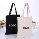 Custom wholesale black 12oz cotton canvas tote bag with logo