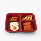 Microwave Safe Plastic 4 Compartment Meal Prep Containers Bento disposable plastic lunch boxes with lids