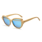 New Style Women's Wooden Sunglasses Europe And America Fashion Sunglasses Bamboo Color Film Polarized Glasses 1904