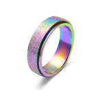 Gold Rose Gold Titanium Steel Frosted Rotating Ring Colorful Color Pearl Sand Ring Bracelet Jewelry