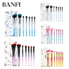 Banfi 7 PCS lovely Acrylic Handle Crystal Clear Cosmetics Brush set Makeup Kit Gift for ladies with PVC bag