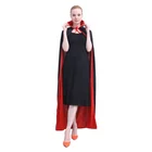 Halloween Costume Masquerade Party Cosplay Red Black Pirate Cloak For Adult