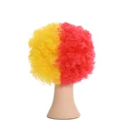 Fans Party Curly Circus Fancy Rainbow Dress Football Fans Hair Wig Deep Wave Synthetic Halloween Party Clown Wigs