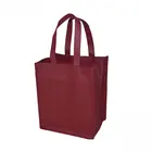 Heavy duty custom design reusable divided 6 bottles carrier non woven wine recycle bag