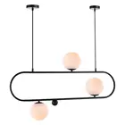 Modern Creative Design Black Iron White Glass Ball Decorative Rectangle Restaurant Pendant Lamp