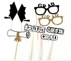 Graduate party creative paper mask with sticks