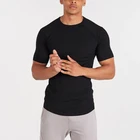 Custom logo plain t shirts for men black plus size gym t-shirts fitted workout mens tshirt