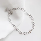 latest design silver 925 heart hollow out chain bracelet