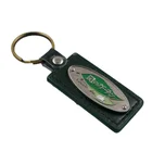 Hot sale design metal PU leather promotional keychain with logo custom made leather keychains