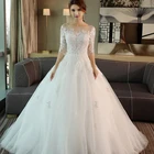 Elegant Lace Long Sleeve Wedding Ball Gown Bridal Wedding Dress From China