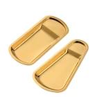 Four Designs Decorative Towel Tray Gold Color Stainless Steel Plate