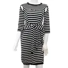Factory wholesale O-Neck Casual Striped Long Maxi Dress