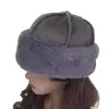Oem Fashion Faux Fur Grey Winter Hats Width Brim Hat Beanie Hats For Ladies