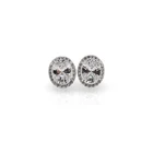925 Sterling Silver Korean Lady Gemstone Diamond Set Pierced Cz Stud Earring