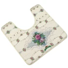 print memory Foam bath mat U style toilet and rectangle suit Mat back SBR bath mats set