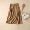 Wholesale discount price casual skirt linen skirt elastic waist cotton and linen ladies skirt