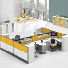 Modern Style Office Workstation Modular 4 Seater Partition Desk in Workspace