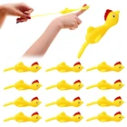Playing Hot Sale TPR Sticky Flying Turkey Catapult Soft Finger Stretchy Chicken Slingshot Capsule Toys For Child