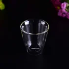 Clear double wall glass water china tea cup custom logo home use