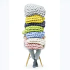 PLFR Super warm and cozy chunky heavy wool knitted throws blankets for winter