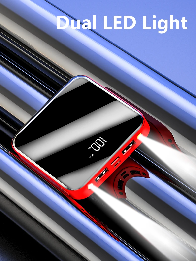 YM Trending promotional gift 20000mAh portable mini power bank mirror screen digital display battery charger for smartphone - ANKUX.COM