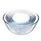 Wholesale customized borosilicate microwavable bowls salad bowl set of glass bowl with lid