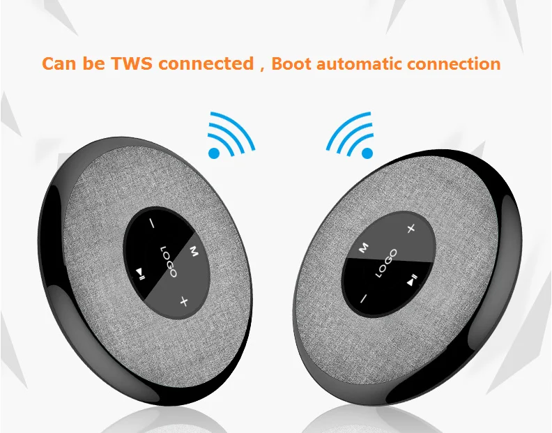 Hands-free Touch TWS Waterproof IPX6 Floating Wireless Bluetooth Speaker With Illuminate LOGO - ANKUX.COM