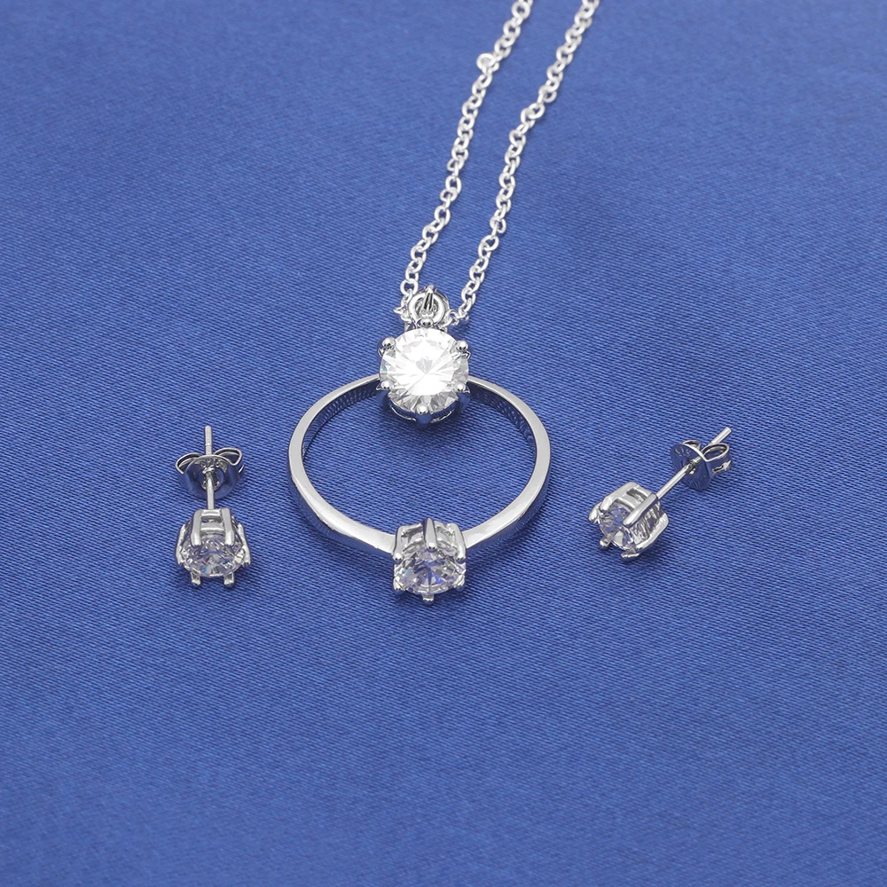 Women Wedding Jewellery Set Plating 925 Silver Designs Best Selling Wholesale Fashion Dubai Jewelry