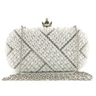 Beaded artificial pearls handbag wedding prom womens clutch luxury evening bags