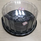 Engraving 7 Inch Black Round Shape Disposable Cake Packing Boxes With Plastic Clear Dome Lid