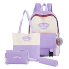 2020 factory directly sales new fashion design OEM custom logo wholesale 4pcs set Kids Children bag backpack