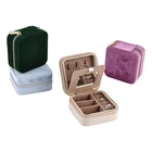 wholesale OEM custom logo luxury small velvet leather storage jewelry collection organizer gift box