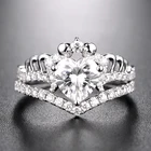 High quality solid gold jewelry colorless moissanite 18K Gold wedding ring set