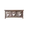 Country Style Antique Kids Wooden Gift Box Jewelry Heart Decorated Wooden Cabinet With 3 Drawers