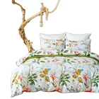 quilt Cover sanding print Linen King size Plain Quality White Scenic HOt Bedding set
