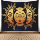 Bohemian Sublimation Print Starry Night Space Bohemian Mandala Forest Mountain Psychedelic Trippy Hippy Witchcraft Tarot Tapestry 60"*51"