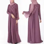 2019 New Arrival Long Sleeve Solid Color Islamic Clothing,Maxi Women Dress Plus Size Abaya Muslim Dresses
