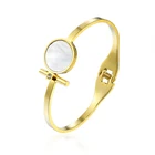 Top Quality Enamel Bracelet & Bangle Stainless Steel Spring Open Love Jewelry For Women