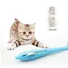 New Design Pet Cat Interactive Chew Molar Stick Toys Simulation Fish Shape Silicone Toothbrush with Catnip