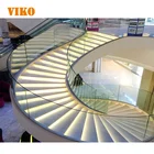Low Cost Modern Style Marble Steps Curved Stairs