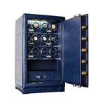 China Watch winder Automatic watches box LED touch screen fingerprint lock safe deposit box Wood for dropship
