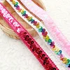 Deepeel KY960 1.9cm DIY Sewing Accessories Trim Webbings Fabric Dance Dress Paillette Applique Elastic Sequins Stretch Lace