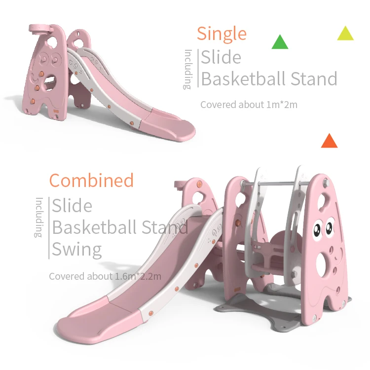 ABST Wholesale baby playground equipment play set folding plastic indoor kids slide and swing