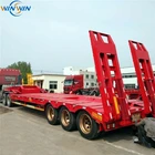 Machine Semi Semi Truck Trailer 3 Axles Heavy Machine Transport Low Bed Semi Truck Trailer